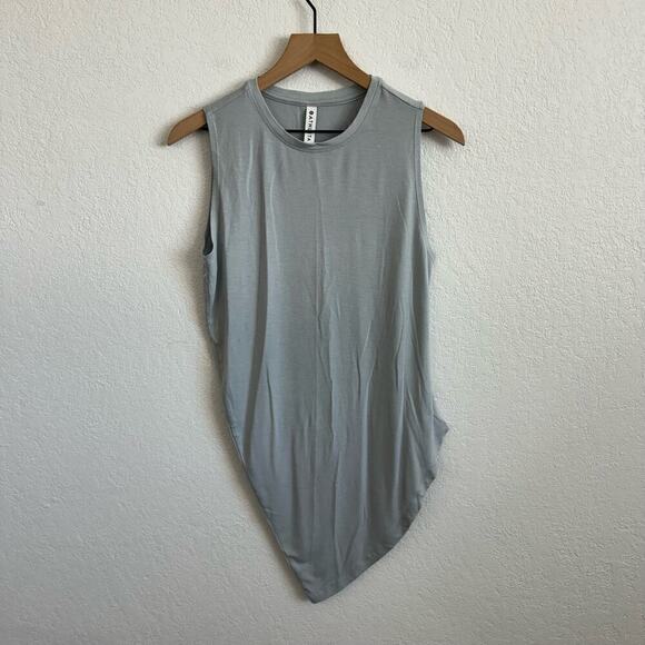 Athleta Cloudlight Restore Crew Neck Asymmetric Hem Tank Top Glacial Blue Grey S - Picture 4 of 10